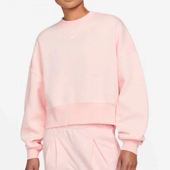NEW Nike Phoenix Fleece Crew Women’s Sweatshirt Pink Size Large DJ7665‑864 - Picture 7 of 11